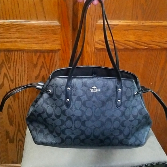 Coach Handbags - Coach Black Signature 3 pocket Large bag